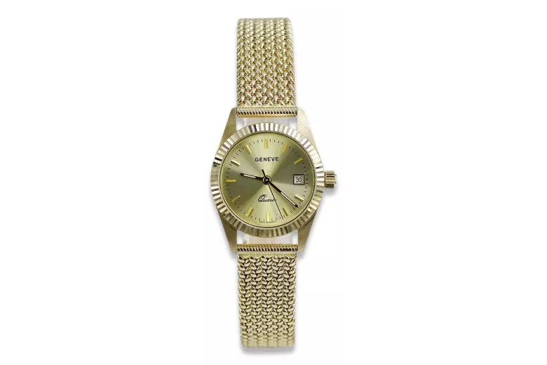 Gold men's watch Geneve ★ zlotychlopak.pl ★ Gold purity 585 333 Low Price!