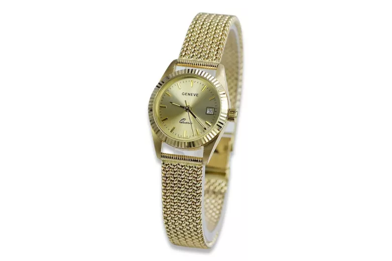 Reloj de oro para hombre Geneve ★ zlotychlopak.pl ★ Pureza de oro 585 333 Precio bajo!