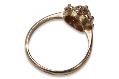 Russe soviétique rose rose 14k 585 or Bague vintage vrn004