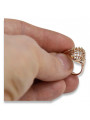 Russe soviétique rose rose 14k 585 or Bague vintage vrn005