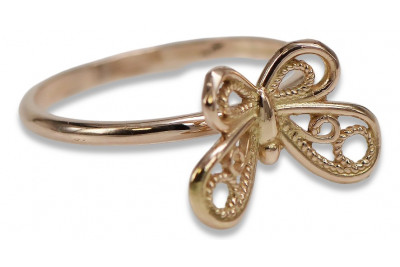 Russisch Sowjet rosa 14 Karat 585 gold Vintage Ring vrn088