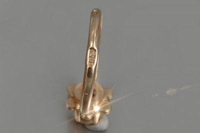 Radziecki 14k 585 złoty Rosyjski pierścionek z różowego złota vrn018