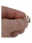 Russe soviétique rose rose 14k 585 or Bague vintage vrn043