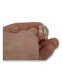 Russe soviétique rose rose 14k 585 or Bague vintage vrn107