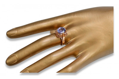 Russisch Sowjetrosa 14 Karat 585 Gold Alexandrit Rubin Smaragd Saphir Zirkon Ring vrc075
