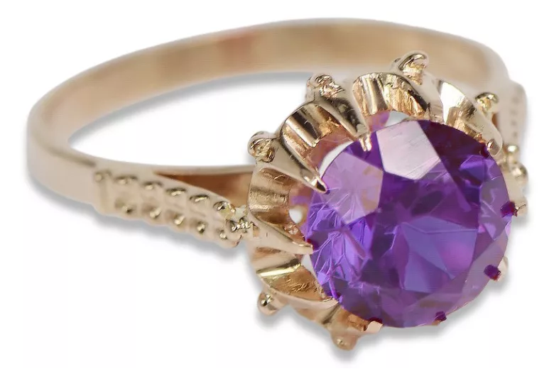 Russe soviétique rose 14k 585 or Alexandrite Rubis Émeraude Saphir Zircon bague vrc045