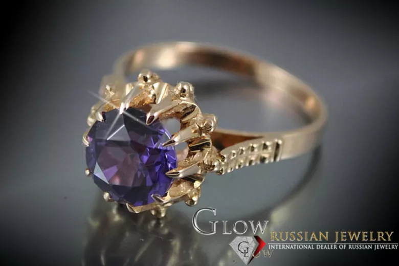 Russe soviétique rose 14k 585 or Alexandrite Rubis Émeraude Saphir Zircon bague vrc045