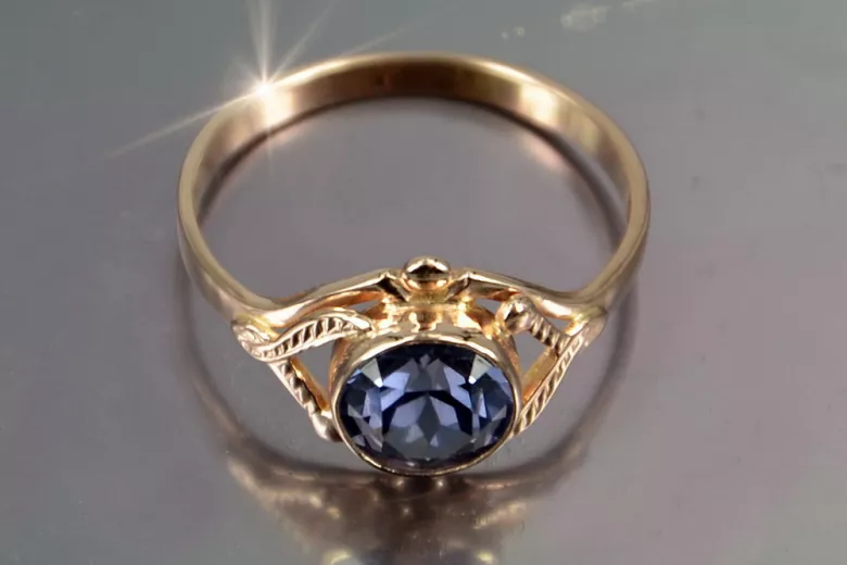 Russe soviétique rose 14k 585 or Alexandrite Rubis Émeraude Saphir Zircon bague vrc373