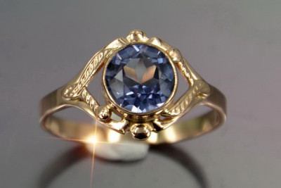 Russian Soviet rose 14k 585 gold Alexandrite Ruby Emerald Sapphire Zircon ring  vrc373