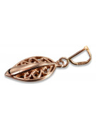 Vintage silver rose gold plated 925  Vintage leaf pendant vpn081rp