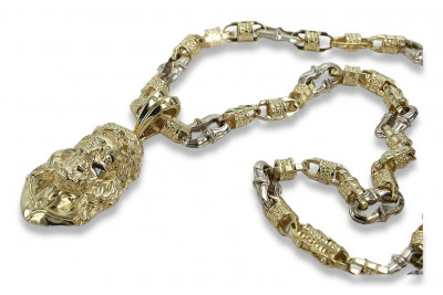 Медальйон Золотий Божий з ланцюжком ★ zlotychlopak.pl ★ Золото 585 333 Низька ціна