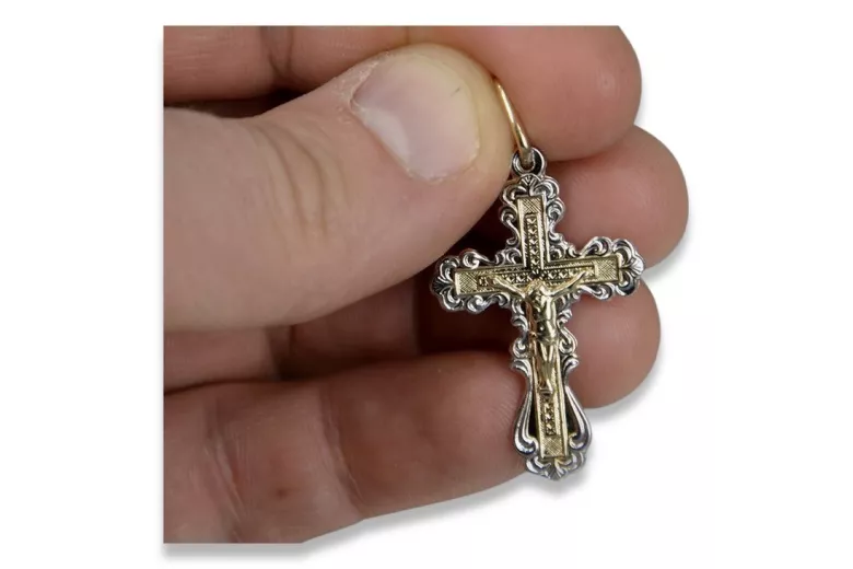 Gold Orthodox Cross ★ russiangold.com ★ Gold 585 333 Low price