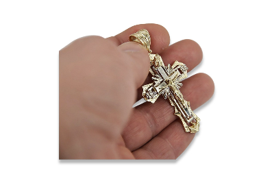 Cruz ★ ortodoxa de oro russiangold.com ★ Oro 585 333 Precio bajo