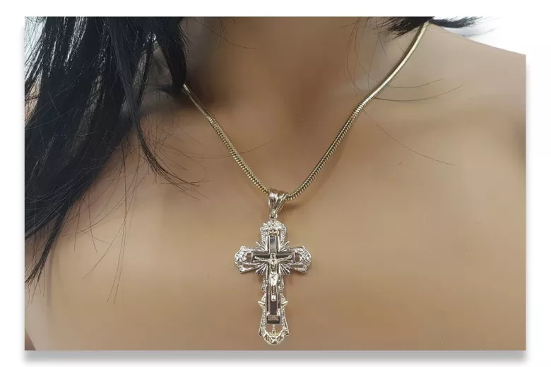 Gold Orthodox Cross ★ russiangold.com ★ Gold 585 333 Low price