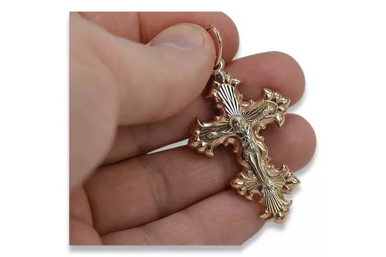 Gold Orthodox Cross ★ russiangold.com ★ Gold 585 333 Low price