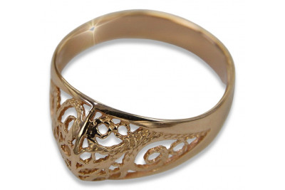 14 Karat Originales Vintage-Roségold Ring mit Keine Steine Design vrn062