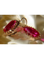 Boucles d’oreilles en or rose soviétique russe 14k 585 vec047 alexandrite rubis émeraude saphir ...