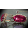 Boucles d’oreilles en or rose soviétique russe 14k 585 vec047 alexandrite rubis émeraude saphir ...