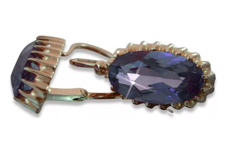 Rusă sovietică de argint a crescut placat cu aur 925 Alexandrite Ruby Emerald Safir Aquamarine Zircon ... cercei vec047rp