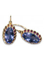 Boucles d’oreilles en or rose soviétique russe 14k 585 vec064 alexandrite rubis émeraude saphir ...