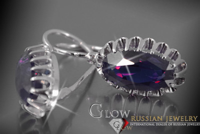 Silver 925 Alexandrite Ruby Emerald Sapphire Aquamarine Zircon ... earrings vec064s