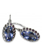  Silver 925 Alexandrite Ruby Emerald Sapphire Aquamarine Zircon ... Pendientes VEC064S