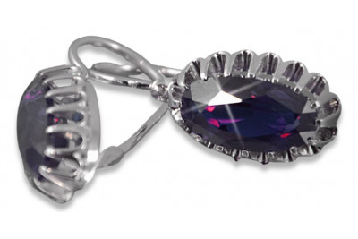 Silver 925 Alexandrite Ruby Emerald Sapphire Aquamarine Zircon ... earrings vec064s