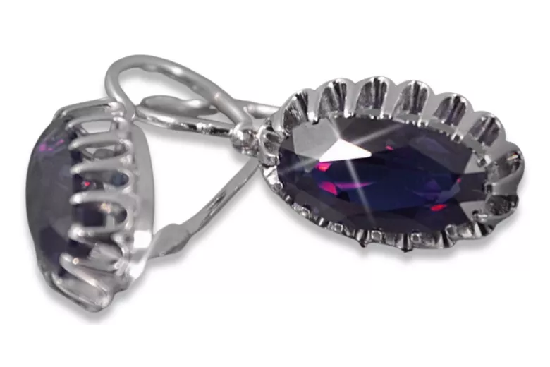 Russe Argent 925 Alexandrite Rubis Émeraude Saphir Aigue-marine Zircon ... Boucles d’oreilles vec064s