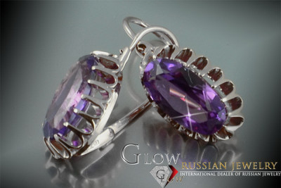Silver 925 Alexandrite Ruby Emerald Sapphire Aquamarine Zircon ... earrings vec064s
