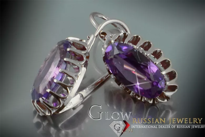  Silver 925 Alexandrite Ruby Emerald Sapphire Aquamarine Zircon ... Pendientes VEC064S