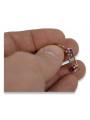 Vintage rose pink 14k 585 gold earrings vec069 alexandrite ruby emerald sapphire ...