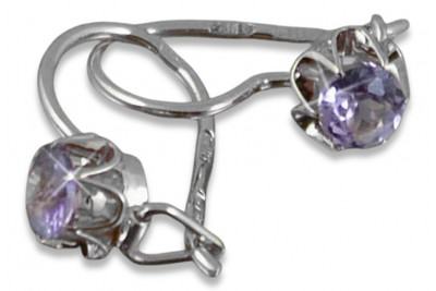 russe soviétique argent rose plaqué or 925 Alexandrite rubis émeraude saphir aigue-marine zircon ... Boucles d’oreilles