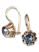 Boucles d’oreilles en or rose soviétique russe 14k 585 vec092 alexandrite rubis émeraude saphir ...