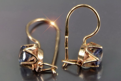 Rus sovietic a crescut roz 14k 585 cercei de aur vec004 alexandrit rubin smarald safir ...