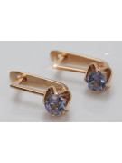 Boucles d’oreilles en or rose soviétique russe 14k 585 vec005 alexandrite rubis émeraude saphir ...