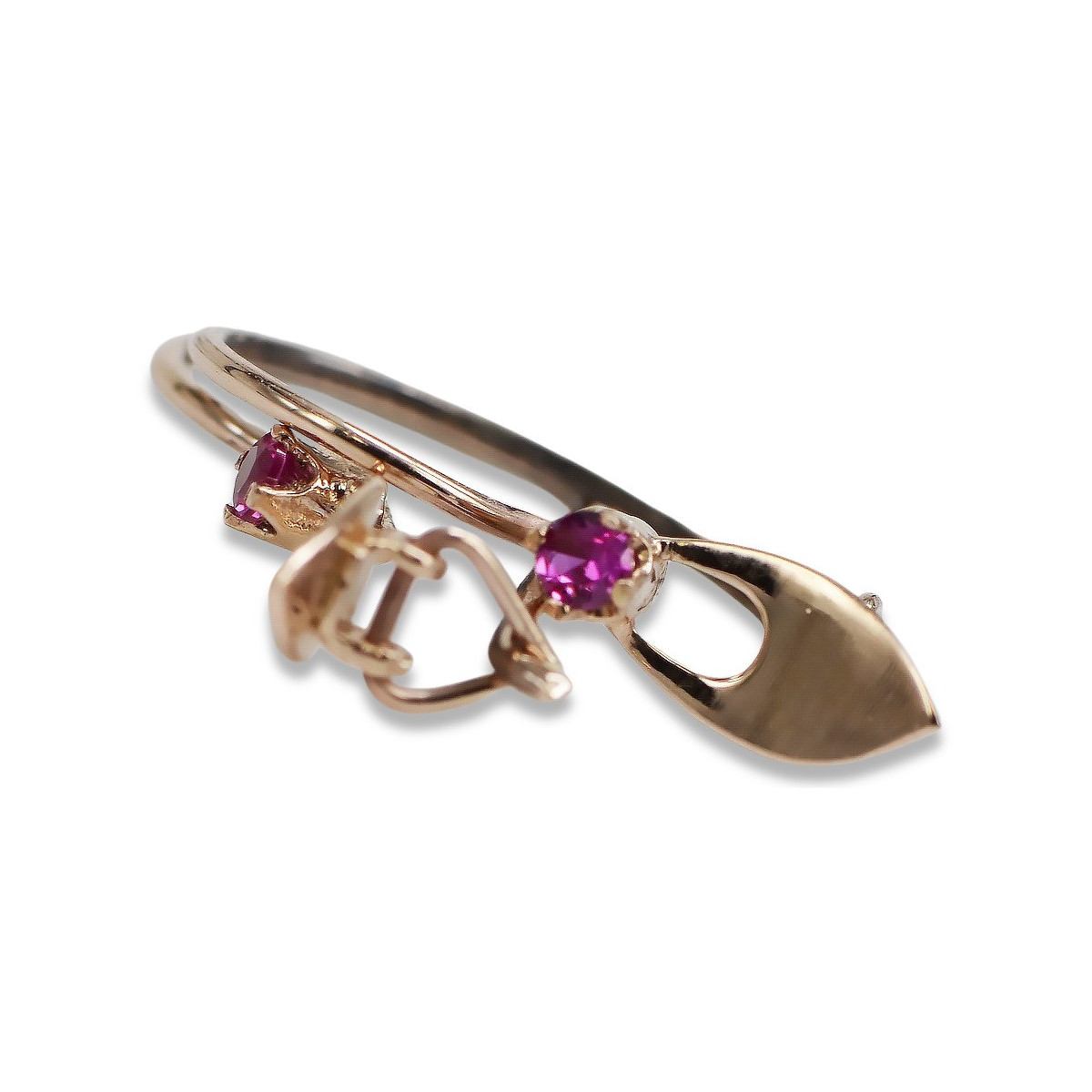 Russische Sowjetische Rose Pink 14k 585 Gold Ohrringe vec008 Alexandrit Rubin Smaragd Saphir ...