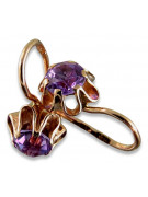 Boucles d’oreilles en or russe rose rose 14k 585 vec013 alexandrite rubis émeraude saphir ...