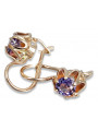 Boucles d’oreilles en or russe rose rose 14k 585 vec013 alexandrite rubis émeraude saphir ...