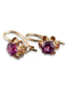 Boucles d’oreilles en or russe rose rose 14k 585 vec013 alexandrite rubis émeraude saphir ...