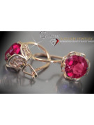 Boucles d’oreilles en or rose soviétique russe 14k 585 vec029 alexandrite rubis émeraude saphir ...