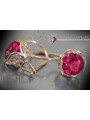 Vintage rose pink 14k 585 gold earrings vec029 alexandrite ruby emerald sapphire ...