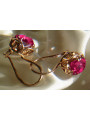 Boucles d’oreilles en or rose soviétique russe 14k 585 vec029 alexandrite rubis émeraude saphir ...