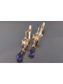 Boucles d’oreilles en or rose soviétique russe 14k 585 vec031 alexandrite rubis émeraude saphir ...