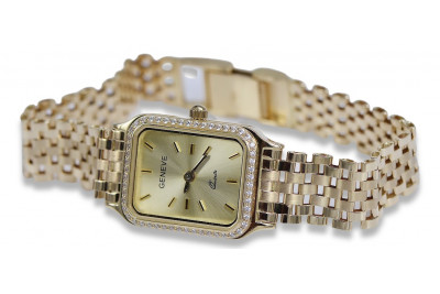 Goldene Herrenuhr Geneve ★ zlotychlopak.pl ★ Gold Reinheit 585 333 Niedriger Preis!