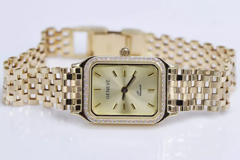 Gold men's watch Geneve ★ zlotychlopak.pl ★ Gold purity 585 333 Low Price!