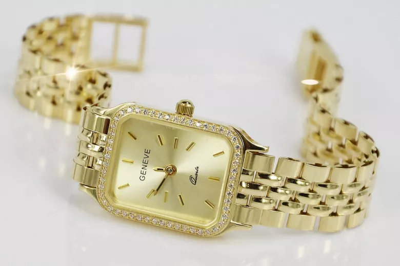 Gold men's watch Geneve ★ zlotychlopak.pl ★ Gold purity 585 333 Low Price!