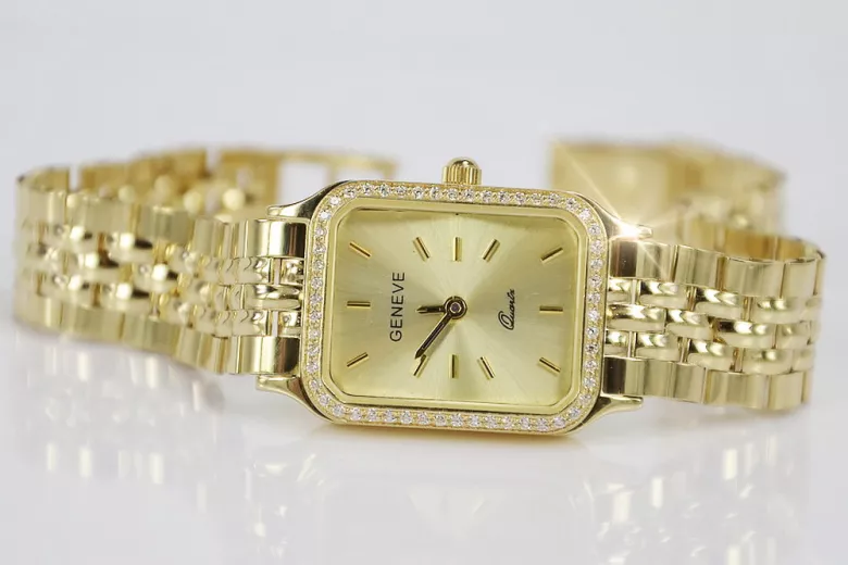 Gold men's watch Geneve ★ zlotychlopak.pl ★ Gold purity 585 333 Low Price!