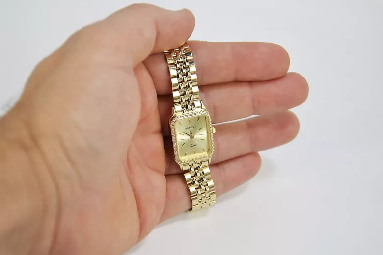 Gold men's watch Geneve ★ zlotychlopak.pl ★ Gold purity 585 333 Low Price!