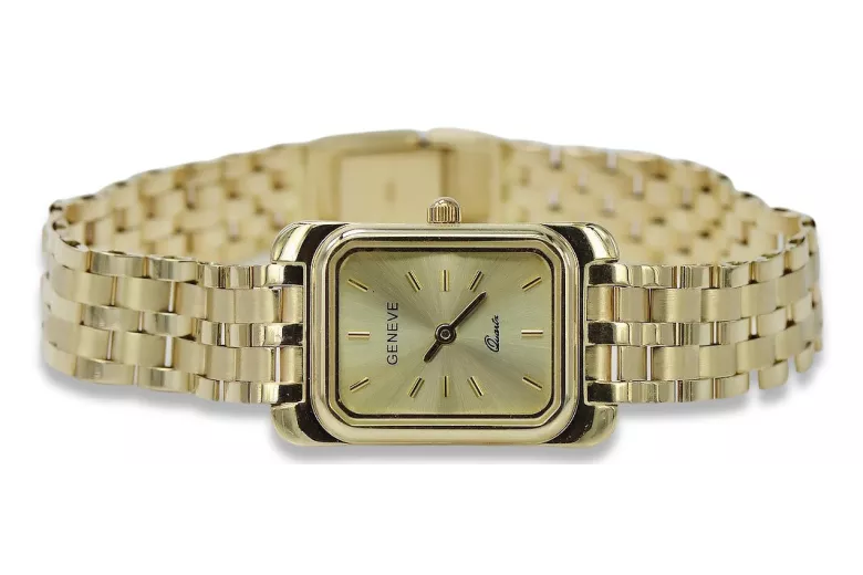 Gold men's watch Geneve ★ zlotychlopak.pl ★ Gold purity 585 333 Low Price!