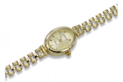 Galben italian 14k de aur 585 doamnă Geneve ceas lw037y